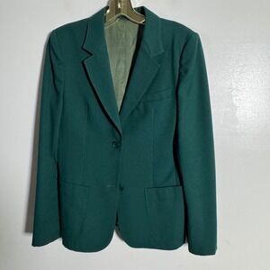 Eric Sands Blazer Jacket Green Two Button Lapel Neck Casual Women Size M